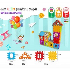 JOC DE CONSTRUCTII DIVERSE - COMBINO CASA 186 piese plastic