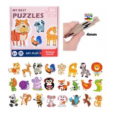 PUZZLE BEBE - ANIMALE 24 IN 1 48 piese lemn