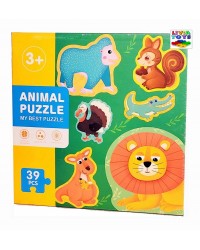 PUZZLE 8 IN 1 - ANIMALE 39 piese carton