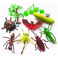 JUCARIE PLASTIC - ANIMALE INSECTE 3 12 piese plastic moale